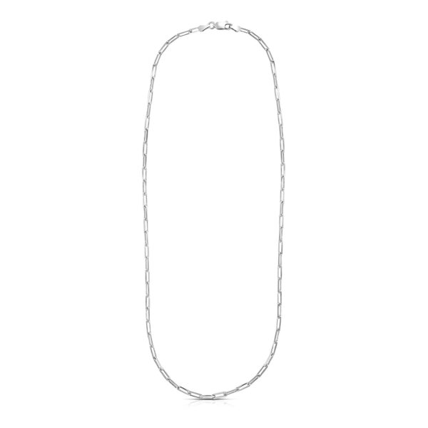Sterling Silver Rhodium Plated Paperclip Chain (3.00 mm) - Image 2