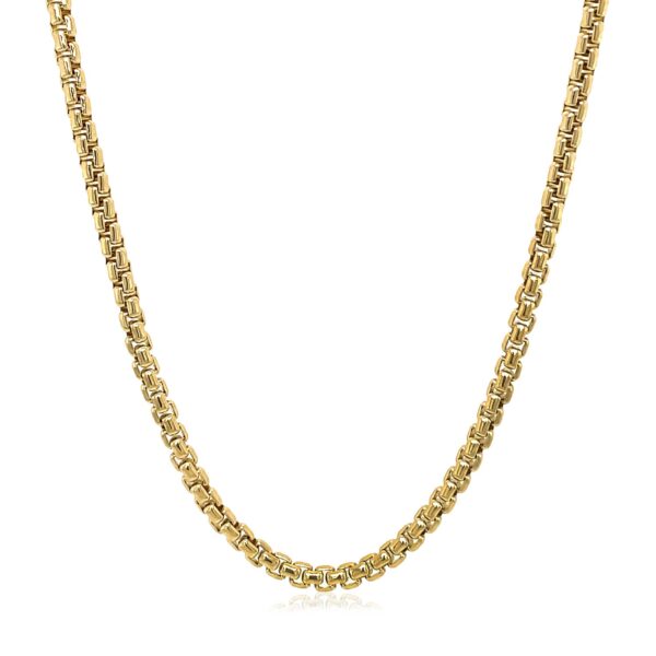 14k Yellow Gold Solid Round Box Chain (2.5 mm) - Image 2
