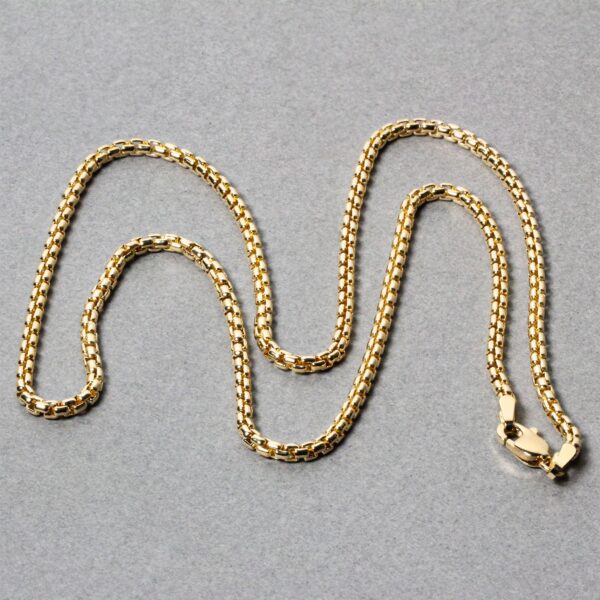 14k Yellow Gold Solid Round Box Chain (2.5 mm) - Image 5