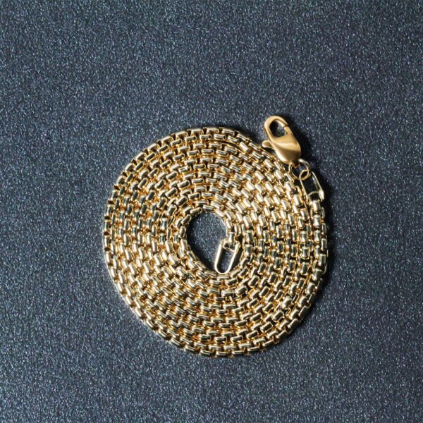 14k Yellow Gold Solid Round Box Chain (2.5 mm) - Image 6