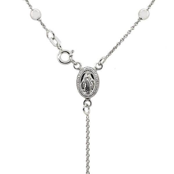 Polished Rosary Chain and Bead Necklace in Sterling Silver - Image 2