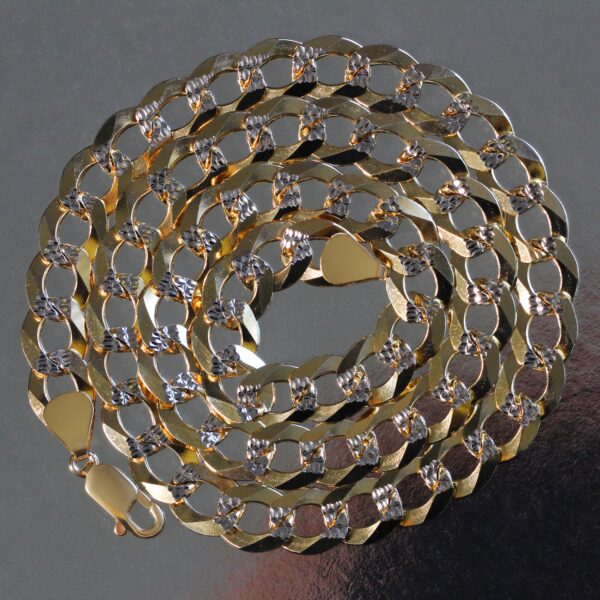 14k Two Tone Gold Pave Curb Chain (11.23 mm) - Image 4