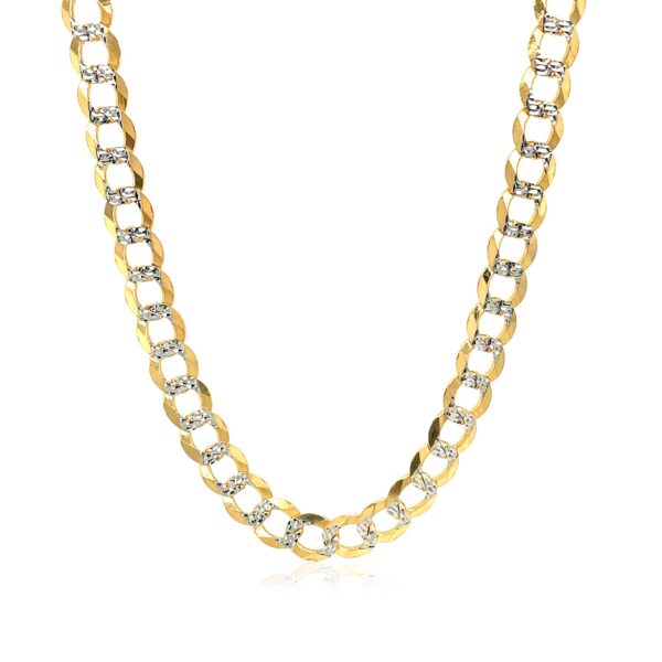14k Two Tone Gold Pave Curb Chain (5.70 mm) - Image 2