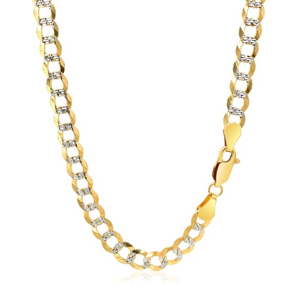 14k Two Tone Gold Pave Curb Chain (5.70 mm) - Image 3