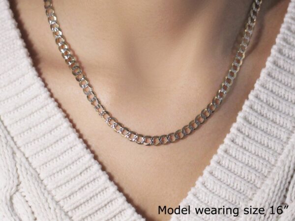 14k Two Tone Gold Pave Curb Chain (5.70 mm) - Image 4