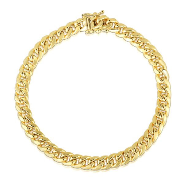 14k Yellow Gold Semi Solid Miami Cuban Bracelet (10.70 mm) - Image 2