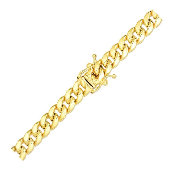 10k Yellow Gold Semi Solid Miami Cuban Bracelet (6.10 mm) - Image 2