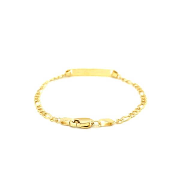 14k Yellow Gold Figaro Link Childrens ID Bracelet (3.30 mm) - Image 3