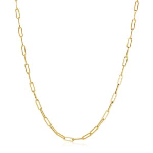 14K Yellow Gold Wide Paperclip Chain (3.20 mm)