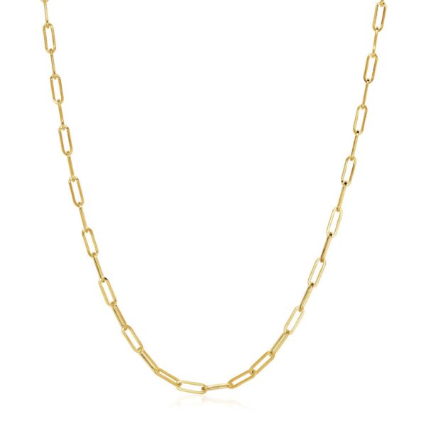 14K Yellow Gold Wide Paperclip Chain (3.20 mm)