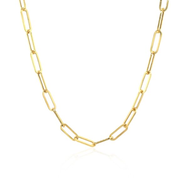 14K Yellow Gold Wide Paperclip Chain (3.20 mm) - Image 2