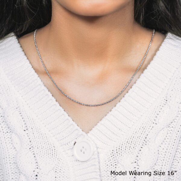 Sterling Silver 1.5mm Adjustable Sparkle Chain (1.50 mm) - Image 3