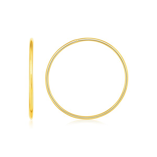 Endless Hoop Style Earrings in 14K Yellow Gold(1.2x30mm)