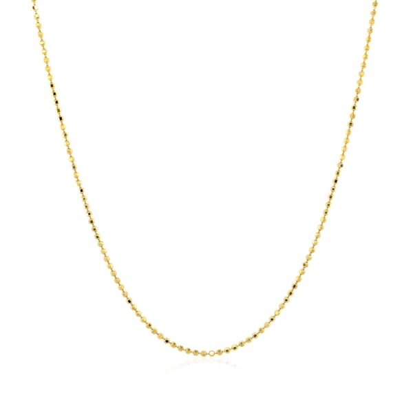 14k Yellow Gold Diamond Cut Bead Chain (0.90 mm) - Image 2