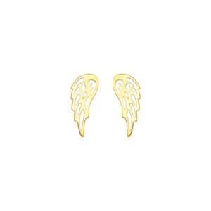 14k Yellow Gold Polished Wing Post Earrings