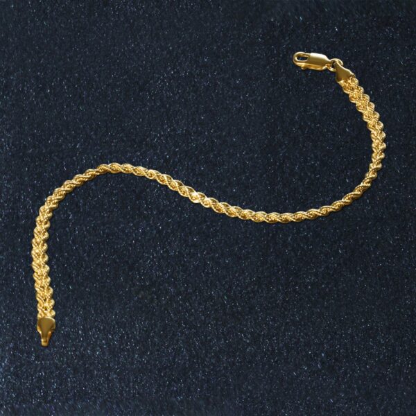 Double Rope Chain Bracelet in 10k Yellow Gold (2.10 mm) - Image 3