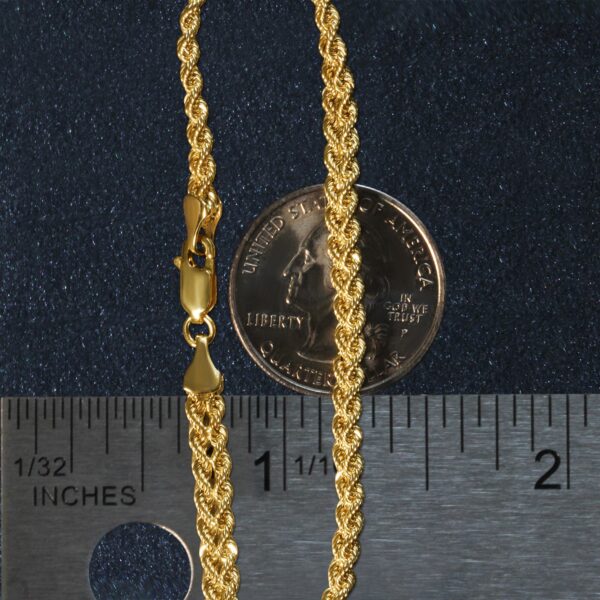 Double Rope Chain Bracelet in 10k Yellow Gold (2.10 mm) - Image 5