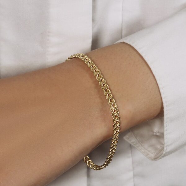 Double Rope Chain Bracelet in 10k Yellow Gold (2.10 mm) - Image 6