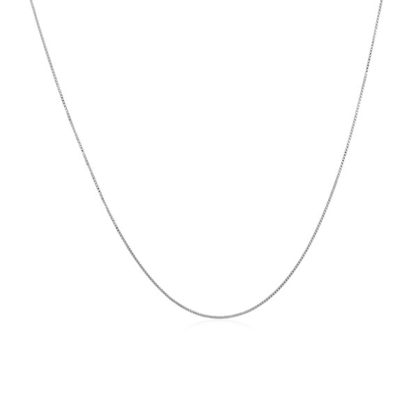 14k White Gold Classic Box Chain (0.40 mm) - Image 2