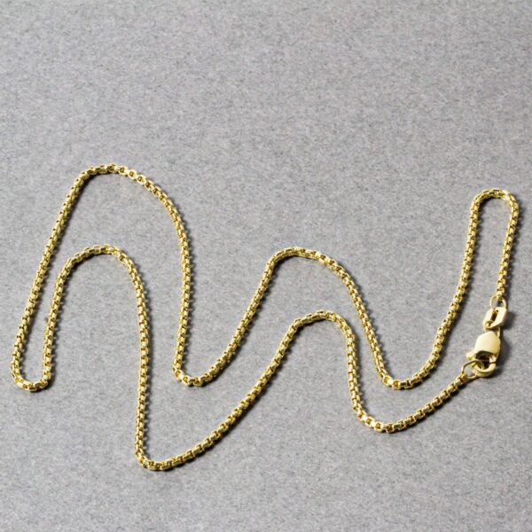 14k Yellow Gold Round Box Chain (1.3 mm) - Image 5
