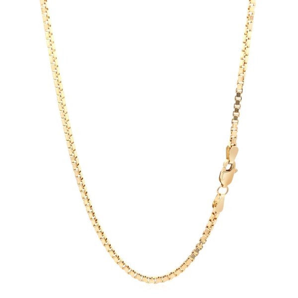 14k Yellow Gold Semi Solid Box Chain (2.10 mm) - Image 2