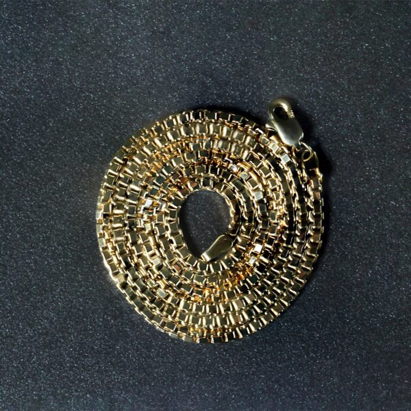 14k Yellow Gold Semi Solid Box Chain (2.10 mm) - Image 5