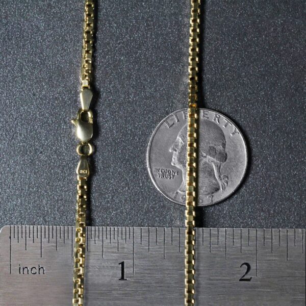 14k Yellow Gold Semi Solid Box Chain (2.10 mm) - Image 6