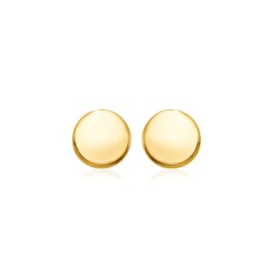 14k Yellow Gold Polished Round Post Earrings(5.5mm)