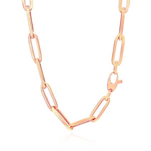 14K Rose Gold Wide Paperclip Chain (6.10 mm) - Image 3