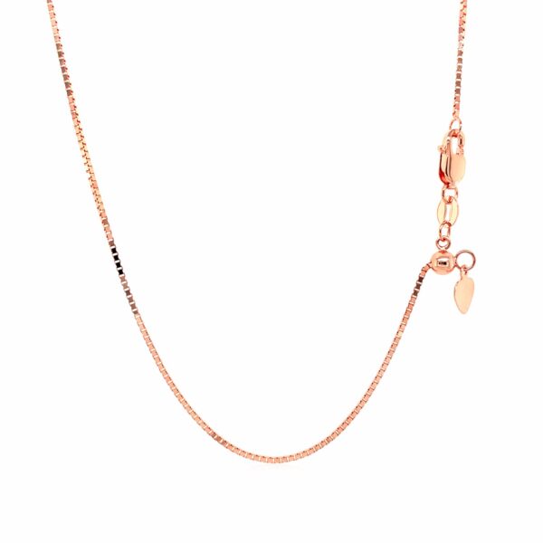 14k Rose Gold Adjustable Box Chain (0.85 mm) - Image 2
