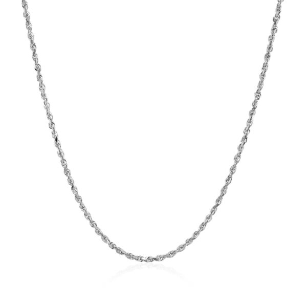 10k White Gold Solid Diamond Cut Rope Chain (1.40 mm) - Image 2
