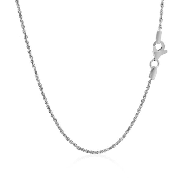 10k White Gold Solid Diamond Cut Rope Chain (1.40 mm) - Image 3