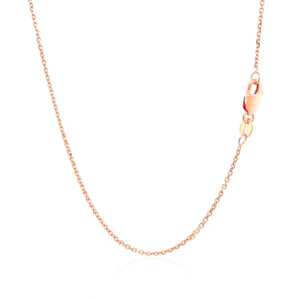 14k Rose Gold Diamond Cut Cable Link Chain (1.10 mm) - Image 3