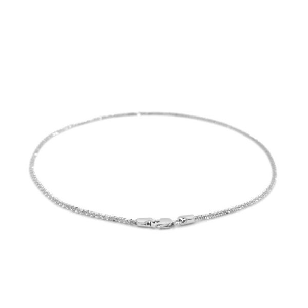10k White Gold Sparkle Anklet 1.5mm - Image 3