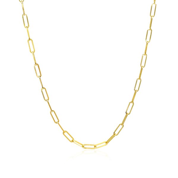 14K Yellow Gold Delicate Paperclip Chain (2.1 mm) - Image 2