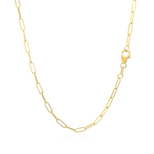 14K Yellow Gold Delicate Paperclip Chain (2.1 mm) - Image 3