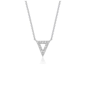 Diamond Inverted Triangle Pendant in 14k White Gold