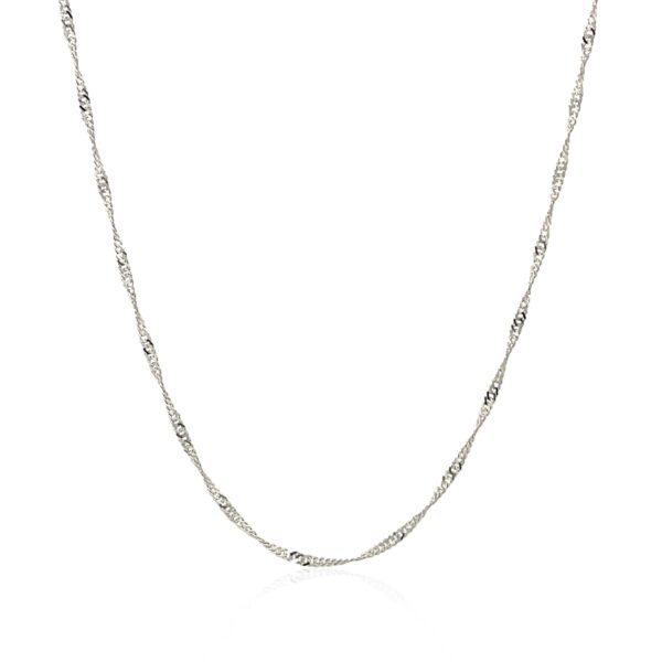 14k White Gold Singapore Chain (1.30 mm) - Image 2