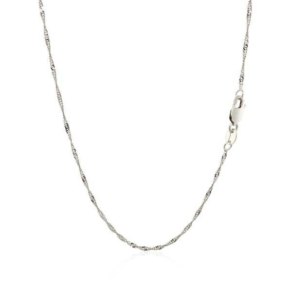 14k White Gold Singapore Chain (1.30 mm) - Image 3