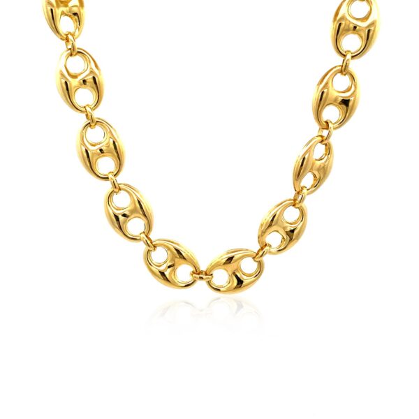 14k Yellow Gold Puffed Mariner Link Chain (11.00 mm) - Image 3