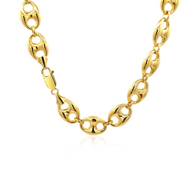 14k Yellow Gold Puffed Mariner Link Chain (11.00 mm) - Image 4