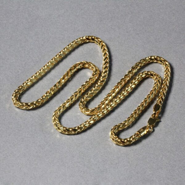 14k Yellow Gold Diamond Cut Round Franco Chain (3.20 mm) - Image 5