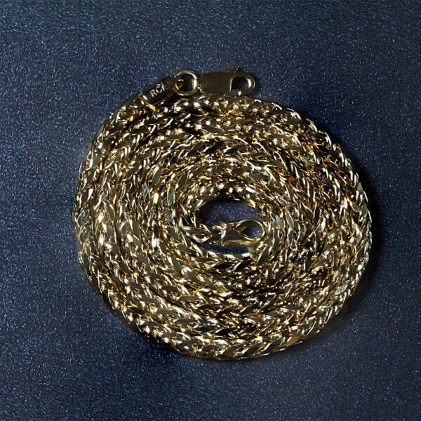 14k Yellow Gold Diamond Cut Round Franco Chain (3.20 mm) - Image 6