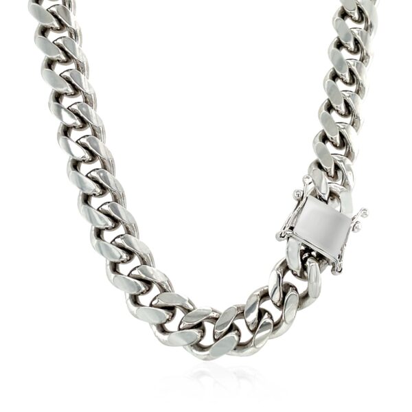 Sterling Silver Rhodium Plated Miami Cuban Chain (8.40 mm) - Image 4