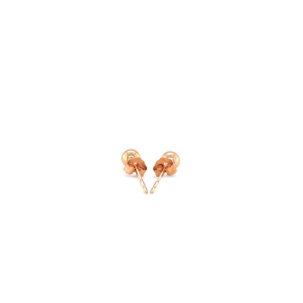 14k Rose Gold Ball Style Stud Earrings (4mm) - Image 3