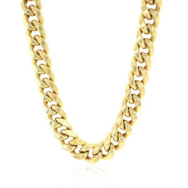 10k Yellow Gold Semi Solid Miami Cuban Chain (10.70 mm) - Image 2