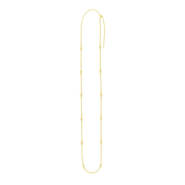 Endless Adjustable Diamond Pendant Chain in Yellow Gold (3.00 mm)
