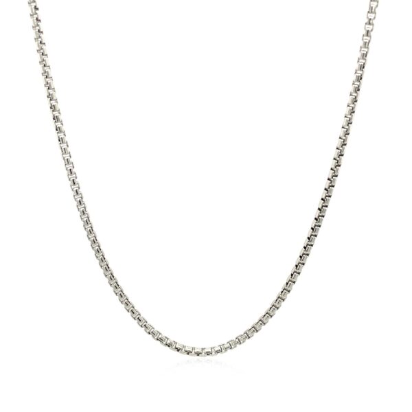 Sterling Silver Rhodium Plated Round Box Chain (1.50 mm) - Image 2