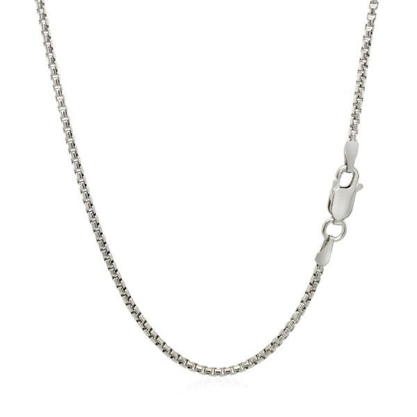 Sterling Silver Rhodium Plated Round Box Chain (1.50 mm) - Image 3
