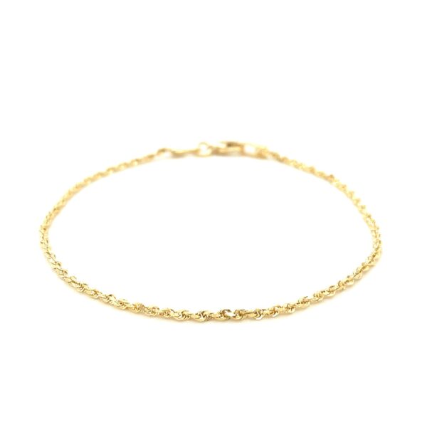 10k Yellow Gold Solid Diamond Cut Rope Bracelet (1.60 mm) - Image 2